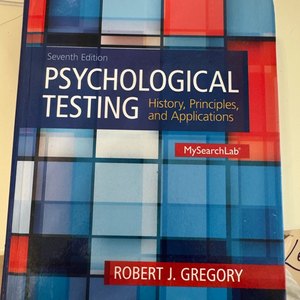 Psychological Testing Textbook by Robert J. Gregory